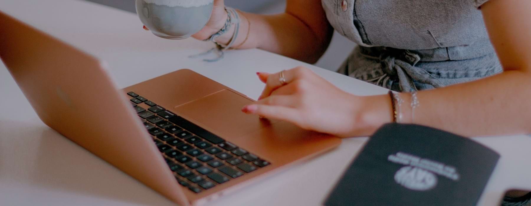 a woman using a computer