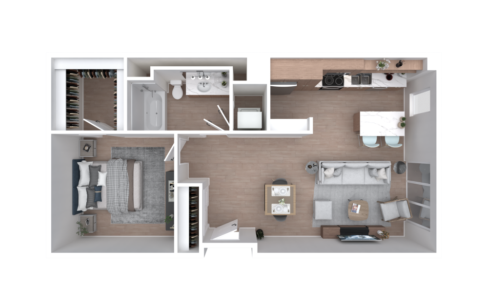 1.8L2 - 1 bedroom floor plan layout with 1 bathroom and 814 square feet